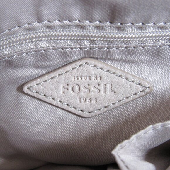 Fossil Satchel in Light Gray with Gold Accents - Picture 7 of 12